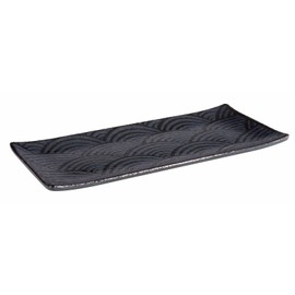 APS Dark Wave 84905 Tray 23 x 10.5 cm Height 1.5 cm Melamine Black Wave Design