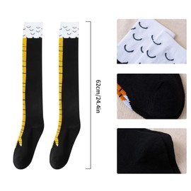Chicken Leg Socks Funny 3D Cartoon Animal Paw Socks Chickens Sock Breathable Thigh Knee High Stockings Novelty Chicken Feet Socks for Cosplay Costume and Party Accessories Funny Gifts for Women Men