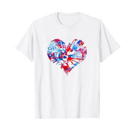 Hippie Tie Dye Heart Red White Blue Patriotic Shirt T-Shirt