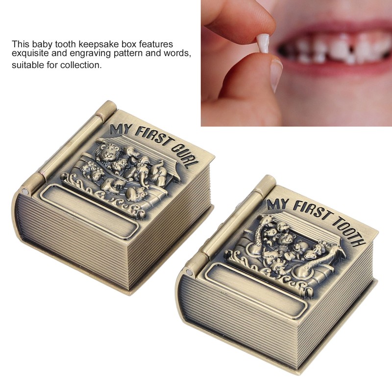 Tooth Keepsake Box Exquisite Polishing Process Engraving Pattern Durable Metal