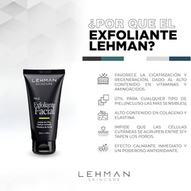 LEHMAN Premium Herren-Gesichtspeeling, 30 ml, gründliche Reinigung, Aktivkohle, natürliche Kokospartikel, bekämpft Mitesser, erweiterte Poren und Akne, hergestellt in Spanien