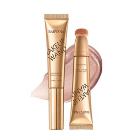 BARVENA Liquid Highlighter Wand，Liquid Highlighter Makeup Wand For Luminous, Glowing Skin, Buildable Formula, Vegan & Cruelty-Free Highlighter stick (Bare Rosé)