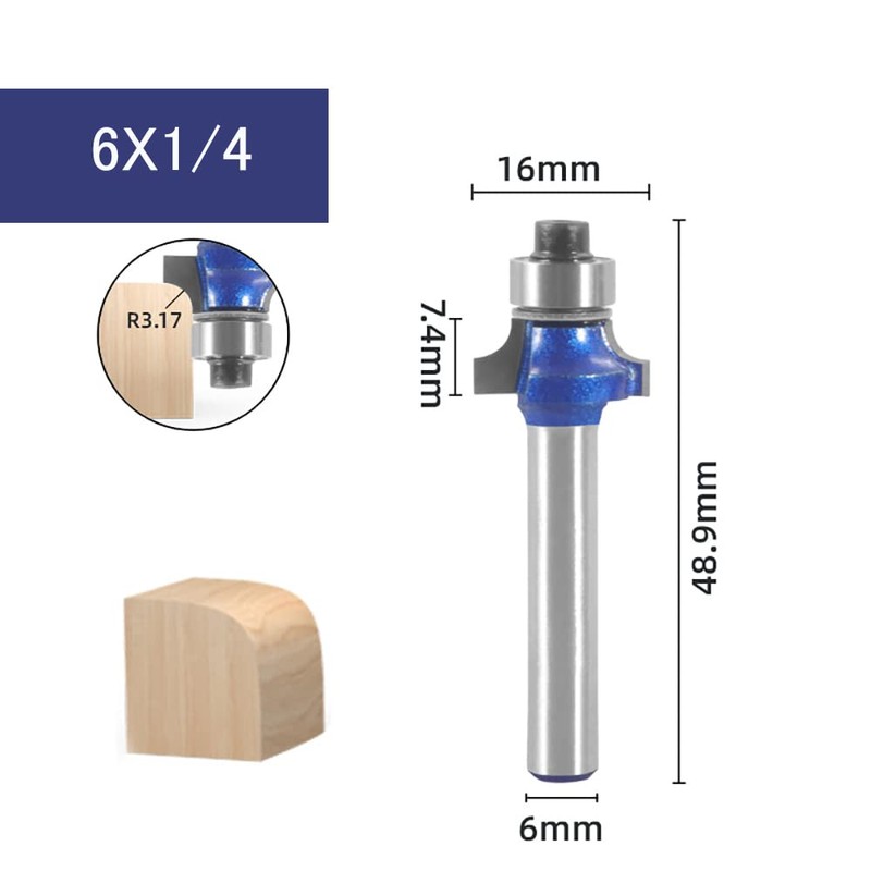CSOOM Pro 4 Pcs Round Bit Square Face Router Bit