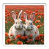 Rabbit Coaster Set. 4 different Bunny Pictures on 10cm x