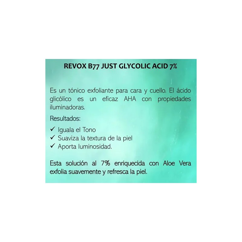 Revox B77 Tónico Facial Exfoliante · Ácido Glicólico 7