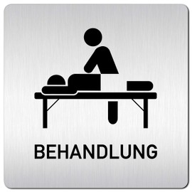 Türschilder24 XXL Door Sign 125 x 125 mm Treatment + Lounger 1.5 mm Aluminium Solid Material 100% Made in Germany