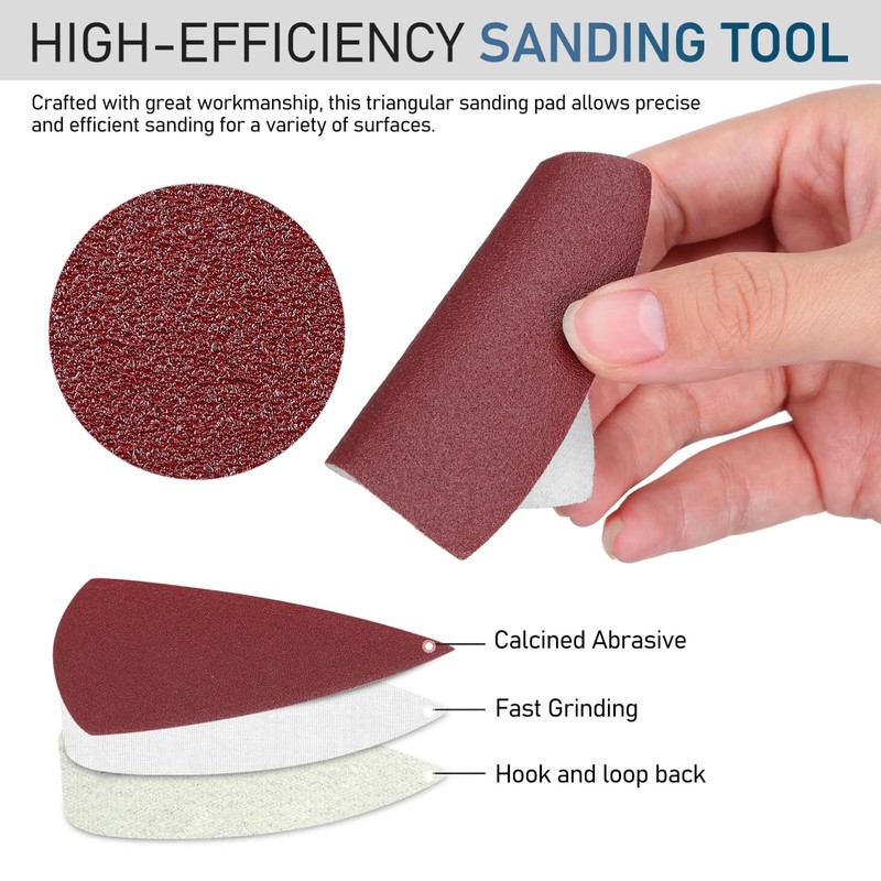 Mobestech 100Pcs Triangle Sanding Pads Sand Paper Sander Tools Sanding