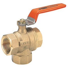 KITZ-TV2L 1/2B Brass Type 400 Ball Valve (Vertical 3-way) "T-Ball" [15A]