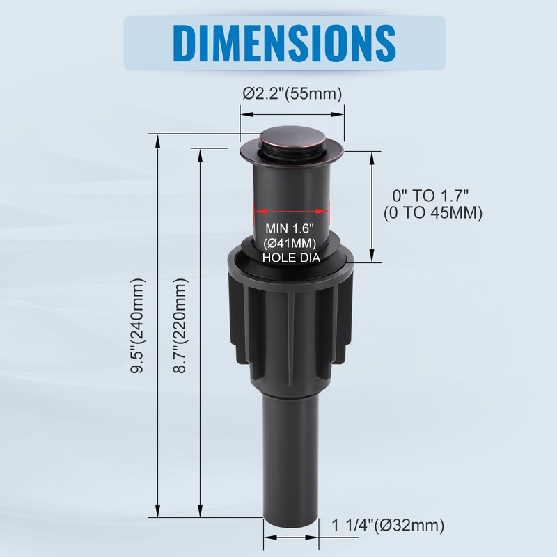 Pop Up Drain Without Overflow, ALEASHA Pop Up Sink Drain