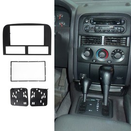 Fydun Double DIN Installation Dash Kit Dashboard Installation Trim Stereo Audio Bezel Decor for Jeep Grand Cherokee 1999‑2004