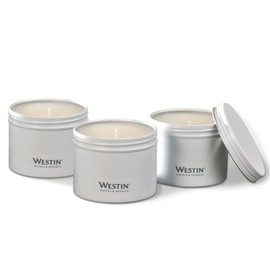 Westin White Tea Candle in a Tin - Hand-Poured, Soy Candle in Tin - Signature White Tea Scent - 4 oz. - Set of 3