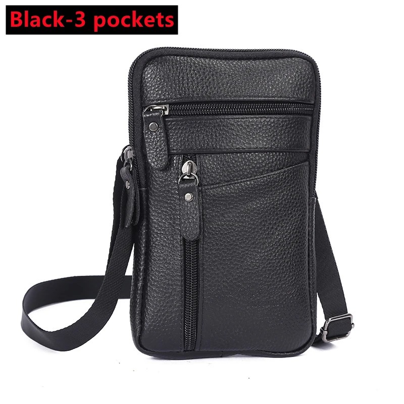 Leather Crossbody Bag for Daily Carry – Compact Multi-Pocket Phone