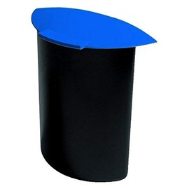 HAN 1839-14, MOON waste insert with lid. Trendy and practical, ideal for waste separation, 6 litres, black-blue