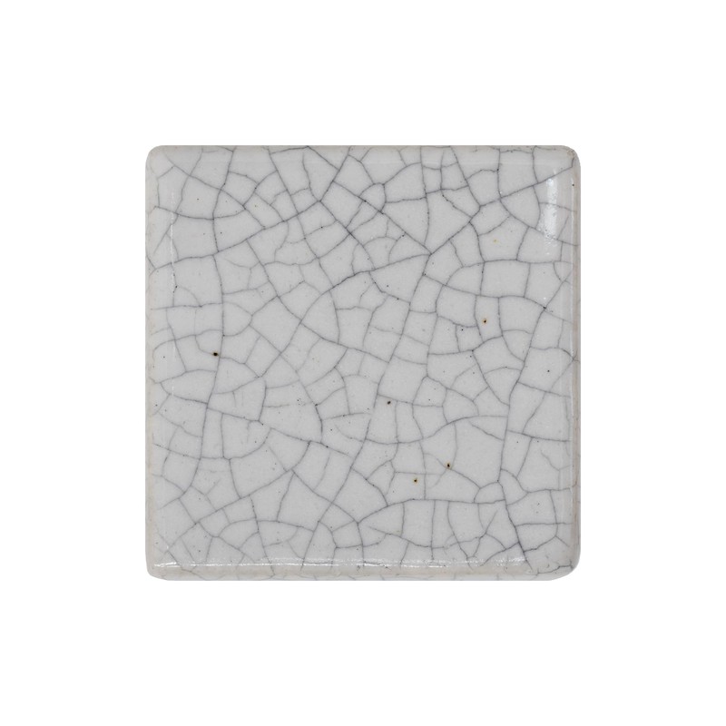 ETHNICITI Square White Crackle 40mm Ceramic Door Knobs Vintage Shabby