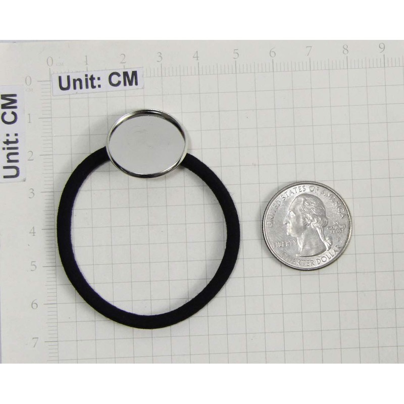 ALLinONE Hair Bands Hair Ties Cabochon Setting Frame Tray Round