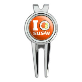 GRAPHICS & MORE I Love Sushi Roll Heart Golf Divot Repair Tool and Ball Marker