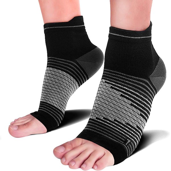 Plantar Fasciitis Socks Womens, Ankle Compression Socks Arch Support Socks for Heel Pain Relief, Boost Blood Circulation, Relieve Arch Pain, Heel Compression Sleeve Reduce Foot Swelling, Black XL