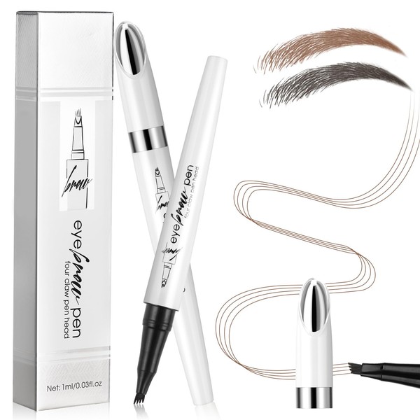 LOPHE Eyebrow Pen with 4 Fork Tip, Long-lasting Waterproof Eyebrow