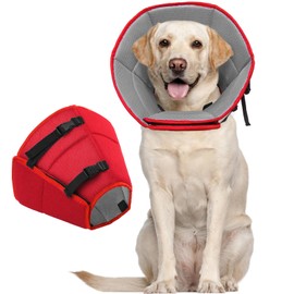 Dog Cone for Large Dogs After Surgery, Soft Dog Cone Collar for Dogs to Stop Licking, Adjustable Comfy E-Collar Alternative Lightweight Post-Surgery Recovery Elizabethan Collar for Pet