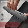 WEERLTEM Japanese Damascus Santoku Chef Knife 7''（Mirror finish blade）, 67-Layer