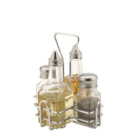 4 Piece Condiment Set - Salt, Pepper, Oil & Vinegar
