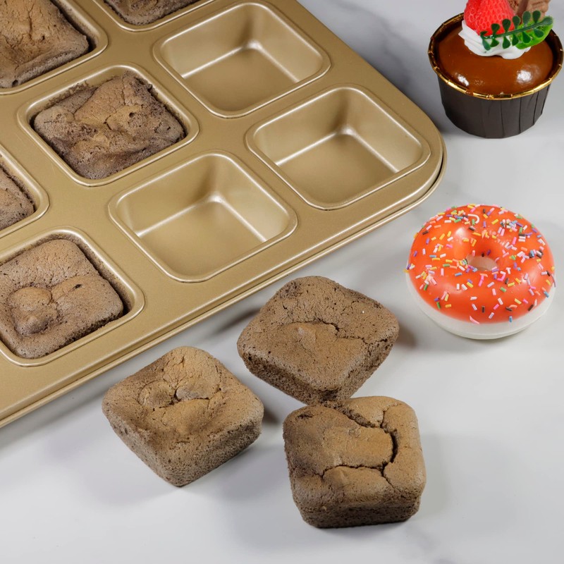 Tiawudi 2 Pack Brownie Pan, Non-stick Bakeware for Bread and