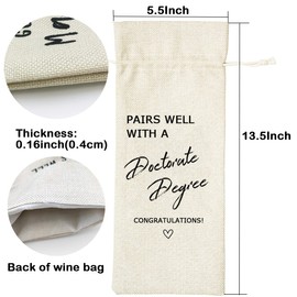 Wine Bag Gift, Doctorate Degree Gift, Doctoral Degree Wine Bag Gift, Gift for Doctor, Pairs Well with a Doctor's Degree