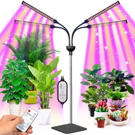 Grow Lights for Indoor Plants, 4 in 1 Full Spectrum Plant Lights for Indoor Growing with Adjustable Brightness On/Off Switch and Timer, Plant Grow Light liftable Height for Plant Growth and Flowe