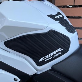 2017-2022 2023 For Honda CBR250RR CBR250 RR CBR250RR Motorcycle Tank Pad Anti Slip Tank Pad Protective Sticker Side Tank Pad Traction Pad (CBR250RR Logo White)
