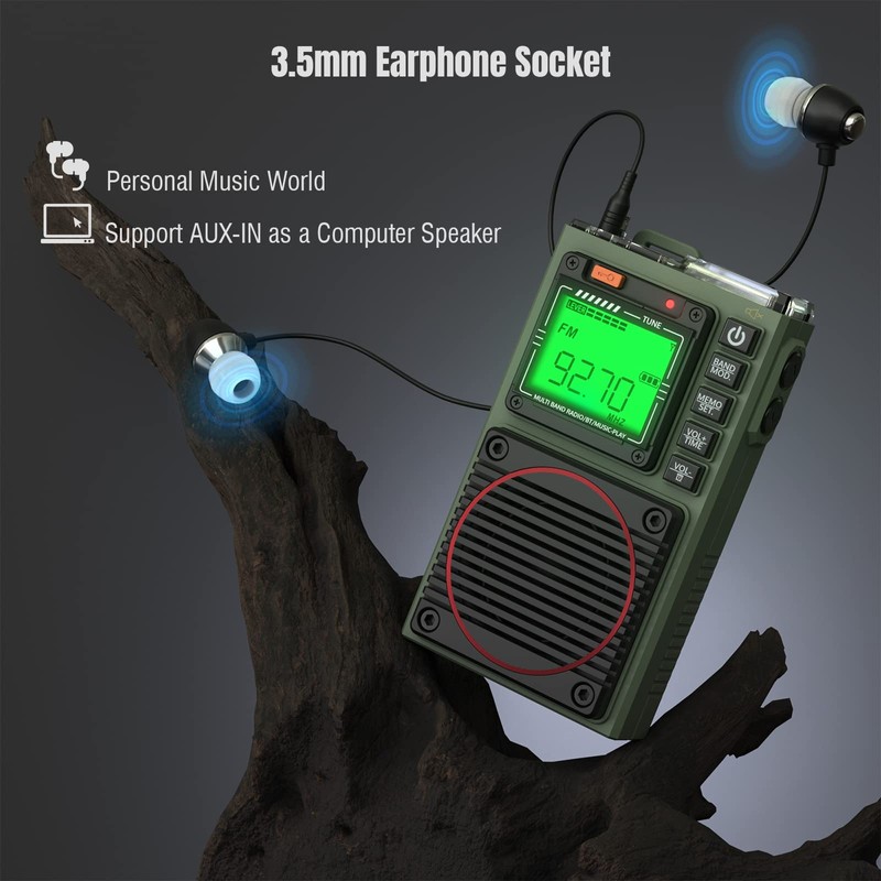 Raddy RF75A APP Control Shortwave Radio, Portable Shortwave Radios AM/FM/VHF/SW/WB