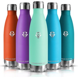 Grsta Botella de acero inoxidable, botella de 750 ml, sin BPA, botella deportiva a prueba de fugas, termo, botella de agua, apta para ácido carbónico