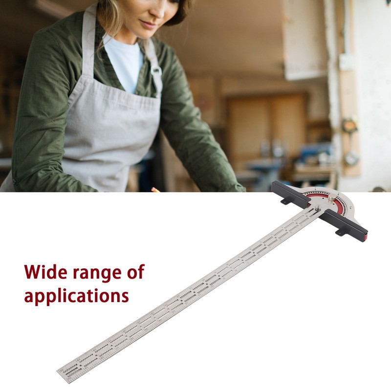 Edge Rule Protractor Aluminum Alloy T Square Woodworkers Edge Ruler