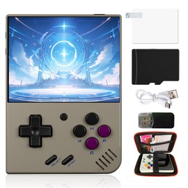 Miyoo Mini Plus Retro Game Console,3.5 Inch IPS Classic System Retro Video Games Consoles,with 128G TF Card and Wireless Networt Handheld Console Casual Game Console(Gray)