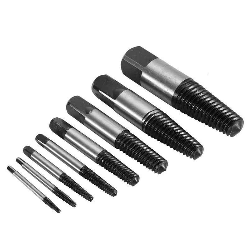 8Pcs Bearing Steel Broken Water Pipe Screw Extractor Damaged Bolt