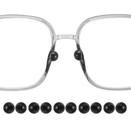 HARFINGTON 5 Pairs Eyeglass Nose Pads 4.1mm Thickness Silicone Adhesive Anti-Slip Glasses Nose Grips Round Shape Glasses Nose Pads for Plastic Frames Glasses Sunglasses, Black