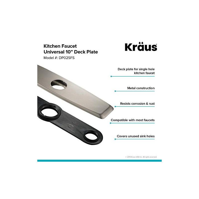 KRAUS Deck Plate for Kitchen Faucet in Spot Free Stainless