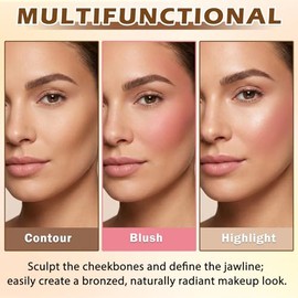 Kit de maquillaje en barra de rubor y resaltador bronceador en crema de 6 colores | Barra de contorno de doble punta para esculpir las mejillas, acaba