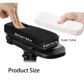 Ruikcoll Chair Armrest with Memory Foam Armrest Pads, Gaming Chair Armrest Pads, for Elbows and Forearms Pressure Relief, Pack of 2