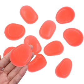 QTTLLI 20Pcs 4.5CM Large Glow Pebbles Glow in The Dark Decorative Stones Rocks for Garden Path Walkway Yard Fish Tank, Orange