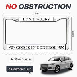 God is in Control License Plate Frame,Cross and Love License Plate Frame for Christian People,Jesus Saves Durable License Plate Frame with Mounting Gift Kit