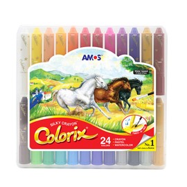 COLORIX Twist Crayons — 3 in 1 Crayon, Pastel & Watercolor with Twist-Up Tubes, Silky Gel Texture, 24 Vibrant Colors, Non-Toxic Art Supplies for Preschool, Travel & Creative Crafts