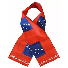RFCO Western Samoa Country Lightweight Flag Printed Knitted Style Scarf 8"x60"