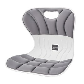 MayaFit Ergonomic Lumbar Support Cushion, Grey, 460mm x 440mm x 340mm, Large, for Office Chairs & Car Seats, Posture Correction, Pregnancy Comfort,110-300 lbs Capacity