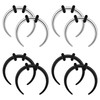 Qmcandy 8pcs 10G 12G 14G 16G 18G Stainless Steel Black