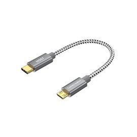CableCreation Short Micro USB to USB C Cable 0.65 FT 2-Pack USB C to Micro USB OTG Type C to Micro USB Cable, USB C to USB Micro for MacBook Pro Air Galaxy S22 S21 Pixel 5, etc. 0.2M Space Gray