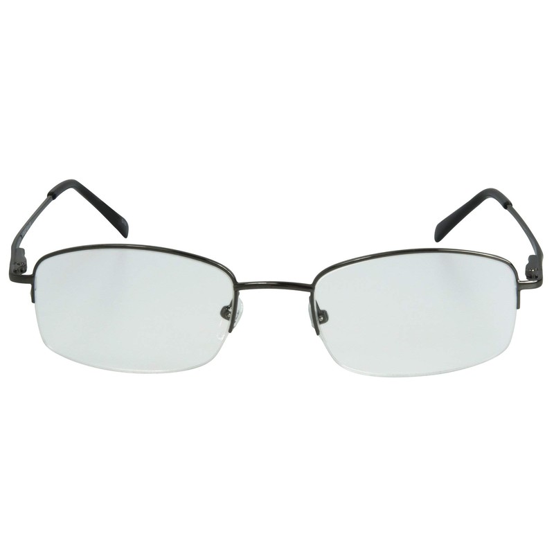 Sightline 6002 Progressive Multi Focus Reading Glasses Lightweight Semi-Rimless Gunmetal