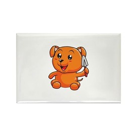 CafePress Toy Bear Trowel Sitting Magnets Rectangle Magnet, 3"x2" Refrigerator Magnet