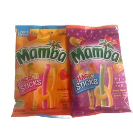Mamba's-Fruit Chews Bundle |Beach Sticks 3.17oz & Magic Sticks 3.17oz| Limited Edition Assorted Flavors, 2 Pack