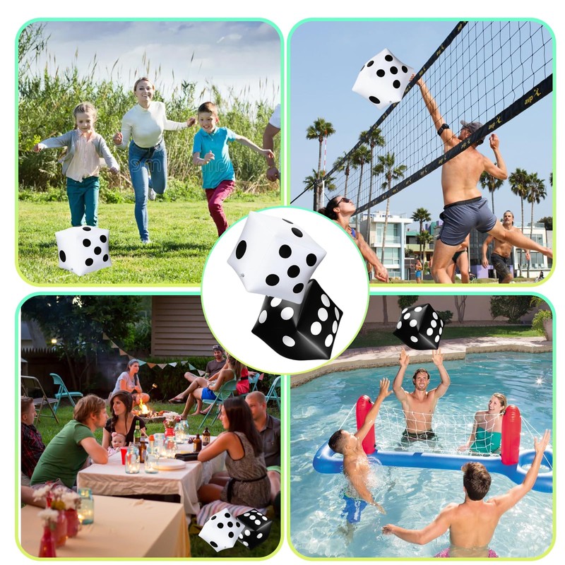 BaiDekun Pack of 2 Inflatable Dice Toys, 30 cm Giant
