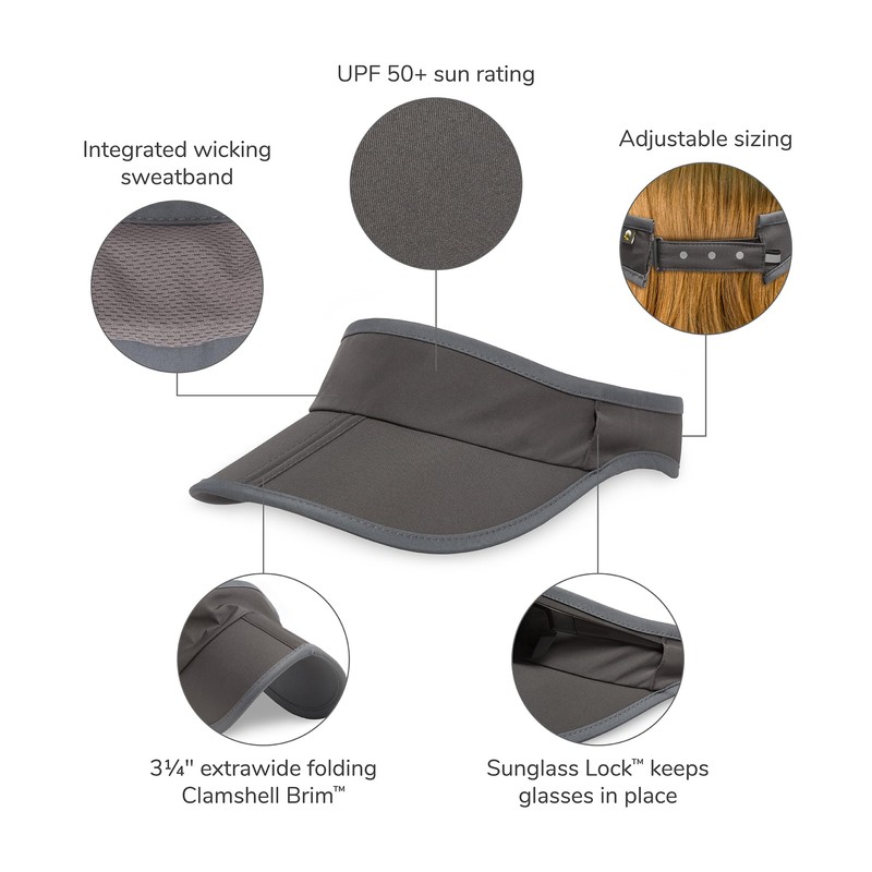 Sunday Afternoons Aero Visor, Coral/Gray, Medium/Large